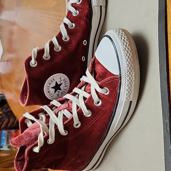 Converse Red Velvet High-Top Sneakers - Picture 1 of 5